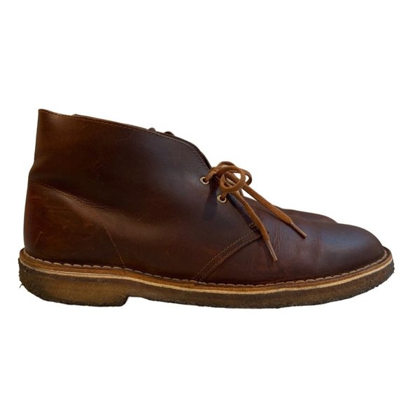 Clarks Mens Brown Nubuck Leather Gum Sole Chukka Boot Size 11.5 Ankle Qu… - Picture 1 of 8